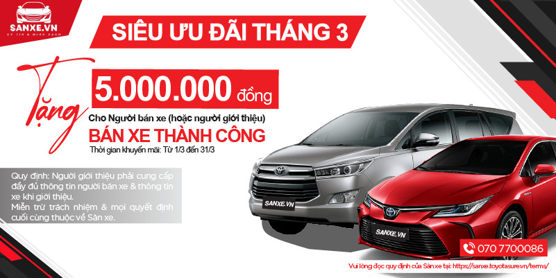 GIỚI THIỆU KHÁCH HÀNG BÁN XE Ô TÔ – NHẬN NGAY 5 TRIỆU ĐỒNG DUY NHẤT TẠI SANXE.TOYOTASURE.VN